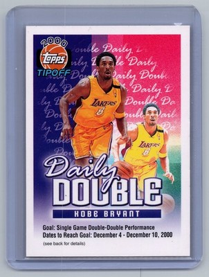 2000-01 Topps Tipoff #NNO Kobe Bryant Daily Double January 15 - January 21 2001