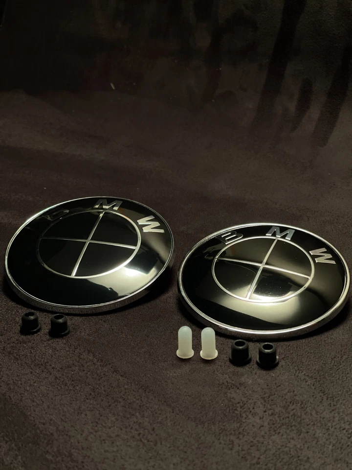 BMW Emblem Set Schwarz- komplett– 82 mm & 78 mm für Motorhaube & Heckklappe - Bild 3 von 4