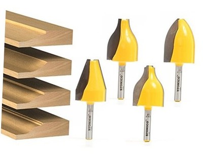 Router Bits Raised Panel Vertical Set 4 Bit 1/4-Inch 4 Bit Set - 1/4'' Shank