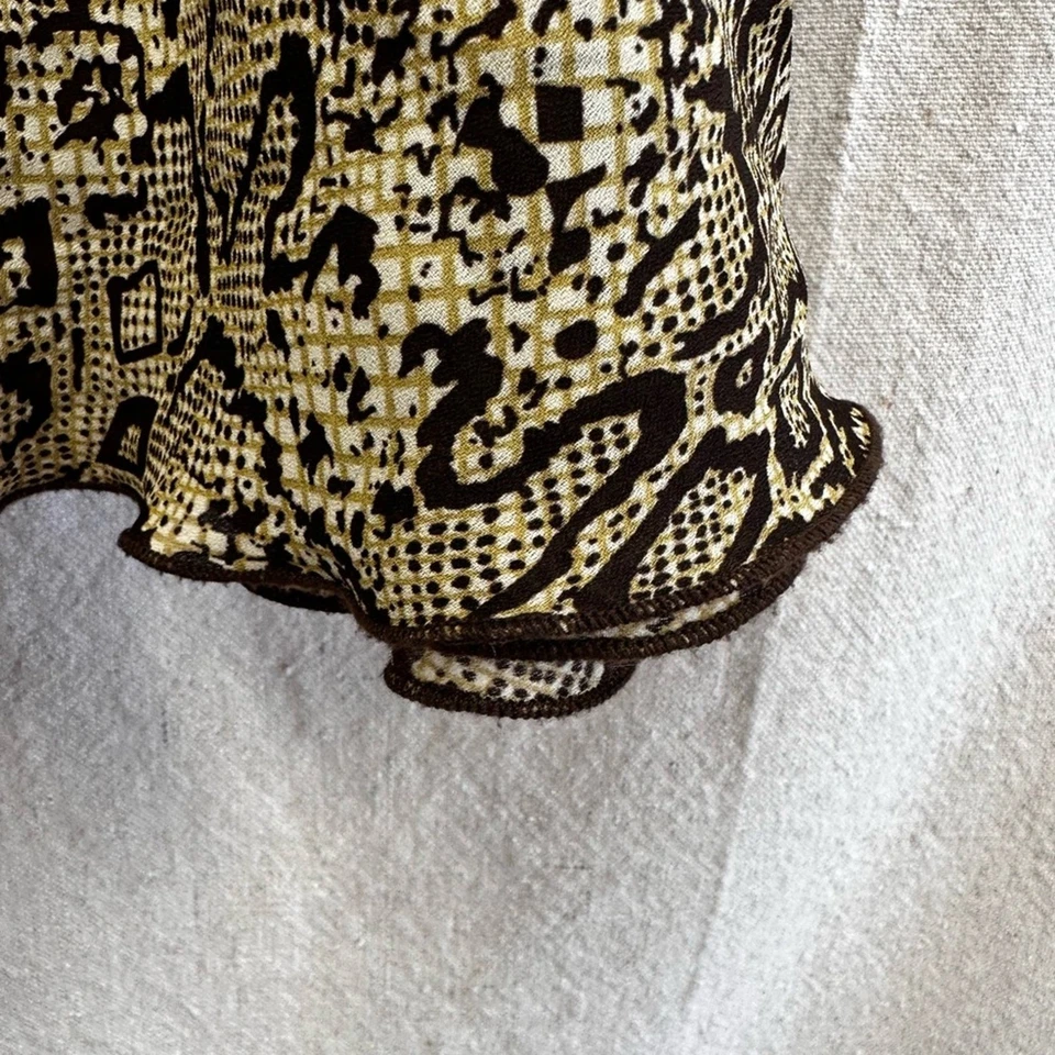 Falda Briggs Y2K piel de serpiente estampado volantes dobladillo en capas talla mediana hasta la rodilla Foto 4 de 4