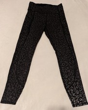 Women's Athleta Rainier Reflective Tight Black Cheetah Print Leggings Size Small