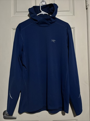 #ad Arc#x27;teryx Motus AR Hoody Mens Size Large Blue Lightweight Hooded Pullover $99.99