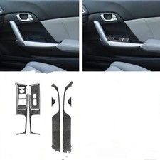 Window Lift Switch Panel Trim Stickers Carbon Fiber For Honda Civic 9th 2012-15