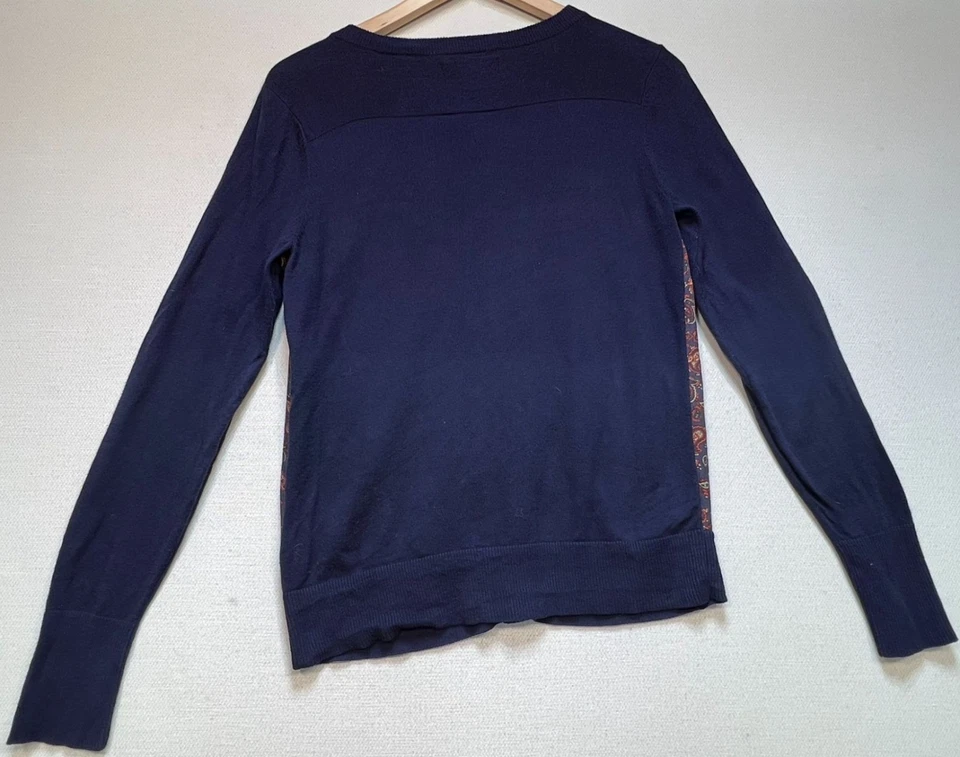 Cárdigan suéter de algodón Eddie Bauer para mujer manga larga talla S azul multi cachemira Foto 2 de 4