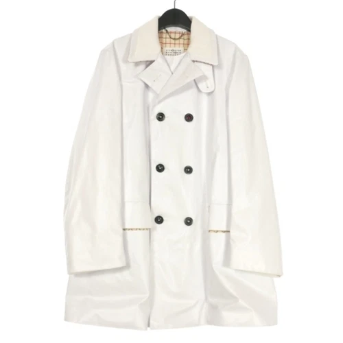 Giacca trench Maison Margiela 22AW gesso PVC giacca 44 bianco SI1AM0004 usatoe