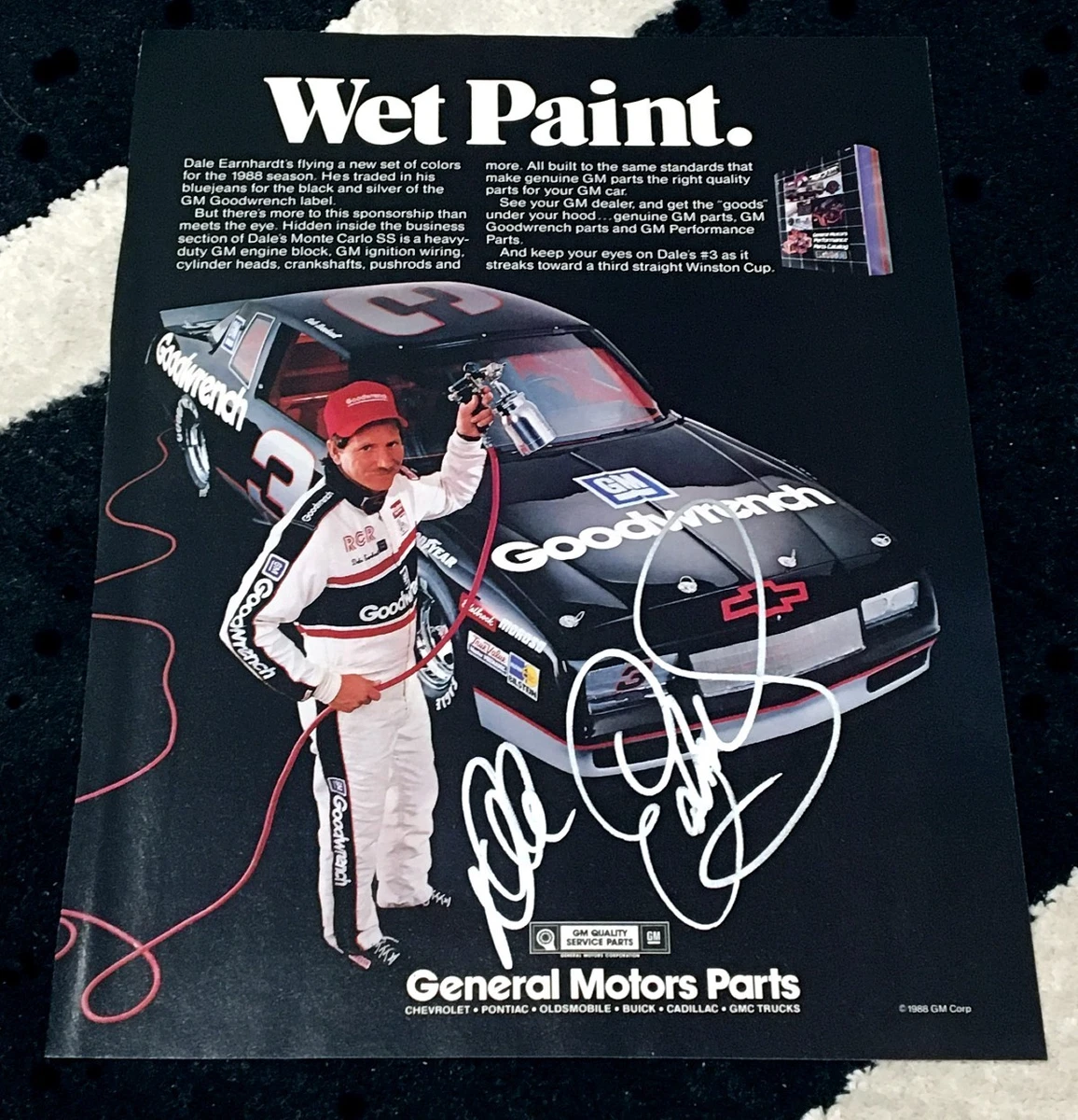 Dale Earnhardt Sr Autograph Indiana Nascar Autographed Photos for