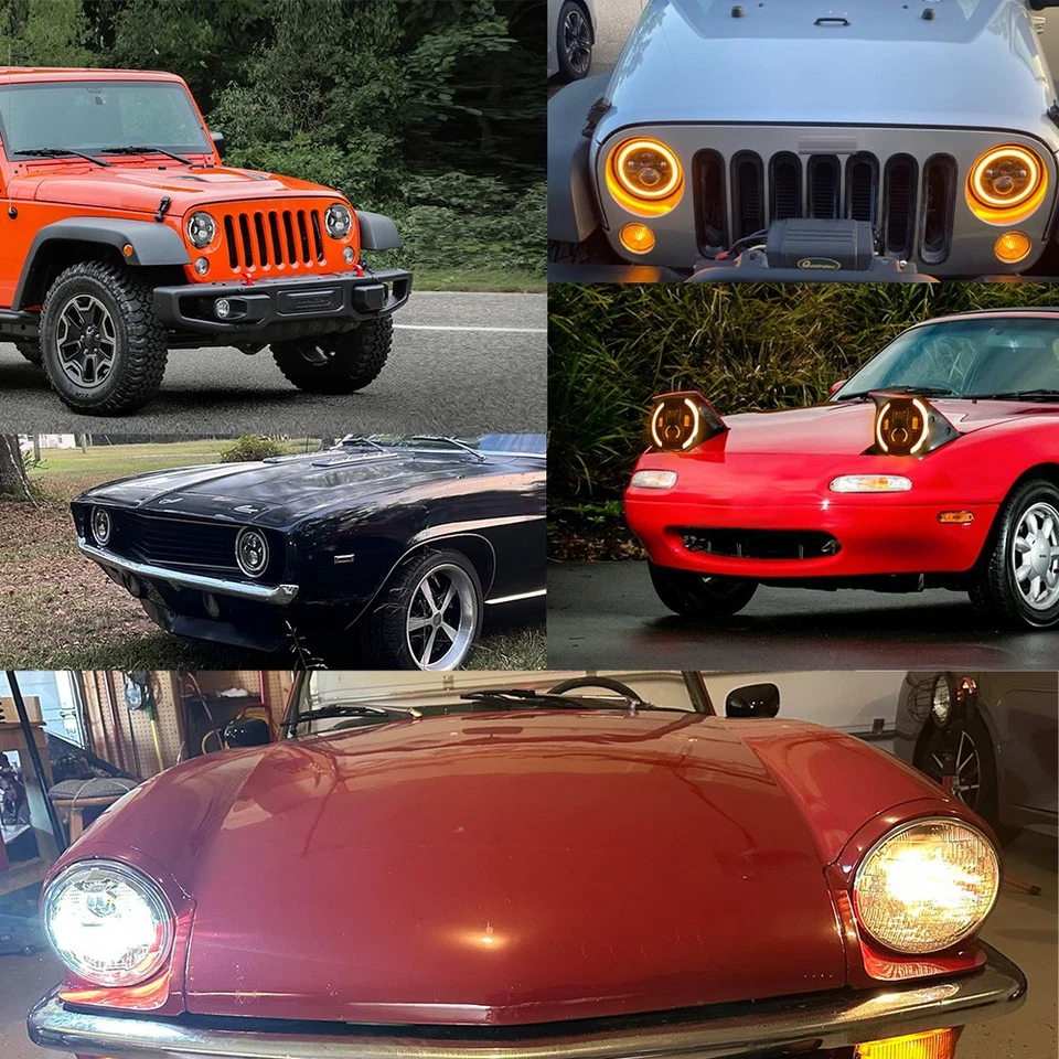 2x Faros LED redondos DOT de 7 pulgadas para camioneta Chevrolet G10 G20 1969-1974 Foto 2 de 4