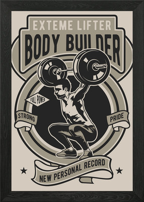Extreme Bodybuilding Gerahmtes Wandbild Poster Leinwanddruck Bild
