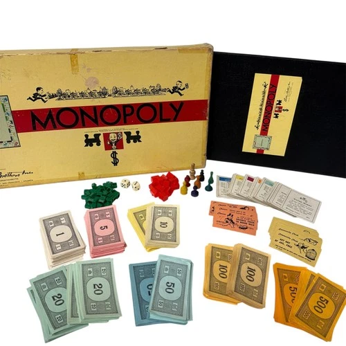 Monopoly Board Game By Parker Brothers Complete With Wood Tokens Vintage 1954