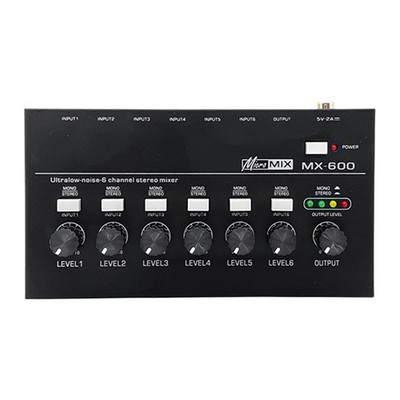 MX600 Ultra-Low-Noise 6-Kanal-Line-Mixer Stereo/Single-Track--Sound-Mixer S2H1
