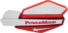 POWERMADD Star Series Handguards Red/White Part 34222 for Off-Road Vehicles