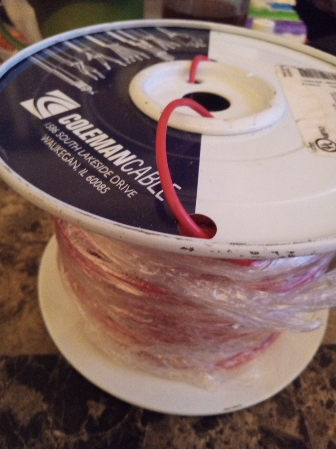 New Coleman Cable Inc. 500' Roll of 16 STR Red Fixture Wire