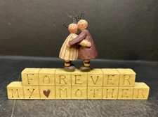 Suzi Skoglund " Forever My Mother " Windowsill Block Resin Figurine Plaque Heart