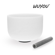 440hz 18inch G Note Frosted Quartz Heart Chakra Crystal Singing Bowl CLEAR SOUND