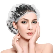 Disposable Shower Caps, Large Thick Plastic Hair Caps, Processing Caps for Hair,