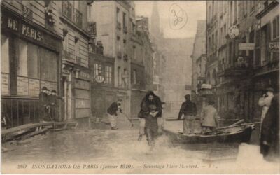 CPA AK Überschwemmung 1900 PARIS Place Maubert Sauvetage FRANKREICH (990816)