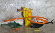 VTG 1970s Lanard Toys 2 Helicopters Pull String Launcher Toy READ