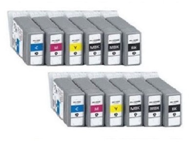 12 Ink for Canon iPF510 iPF605 iPF610 iPF655 iPF700 LP24 PFI-102 MBK BK C M Y