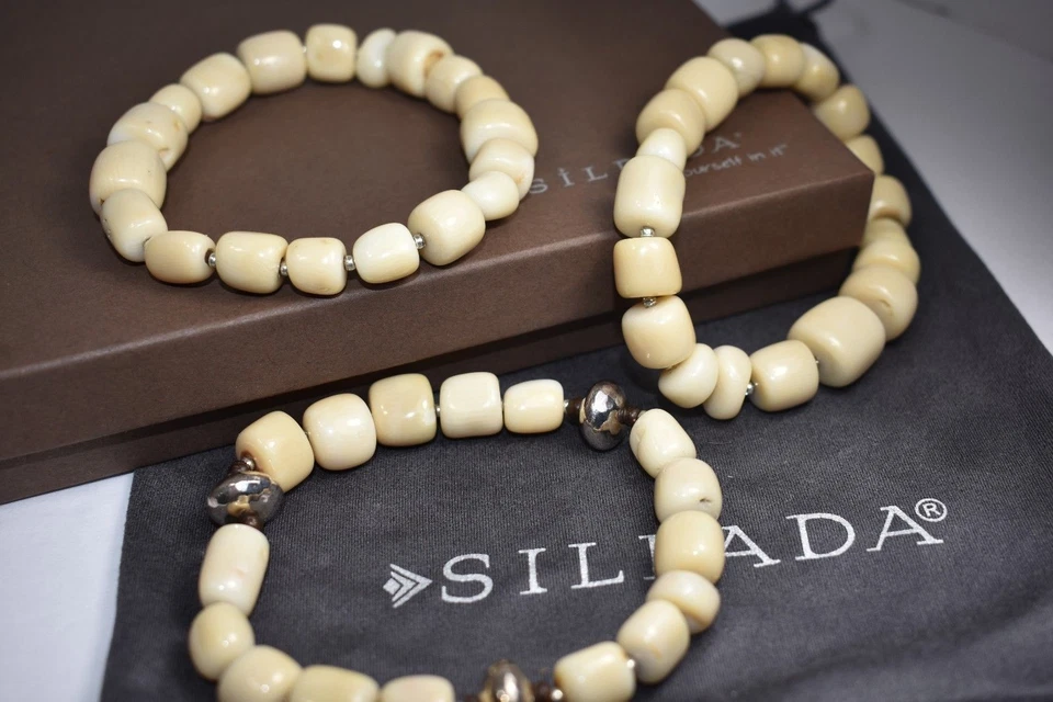 Pulseras elásticas Silpada B1512 bambú coral cantidad 3 en el conjunto! WOW! Lindo! Foto 3 de 4