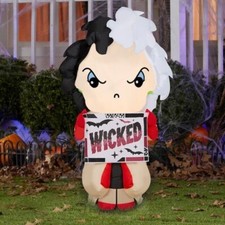 Disney Villains Cruella de vil Blow Up Inflatable Light Up 3.5 Ft Tall Halloween
