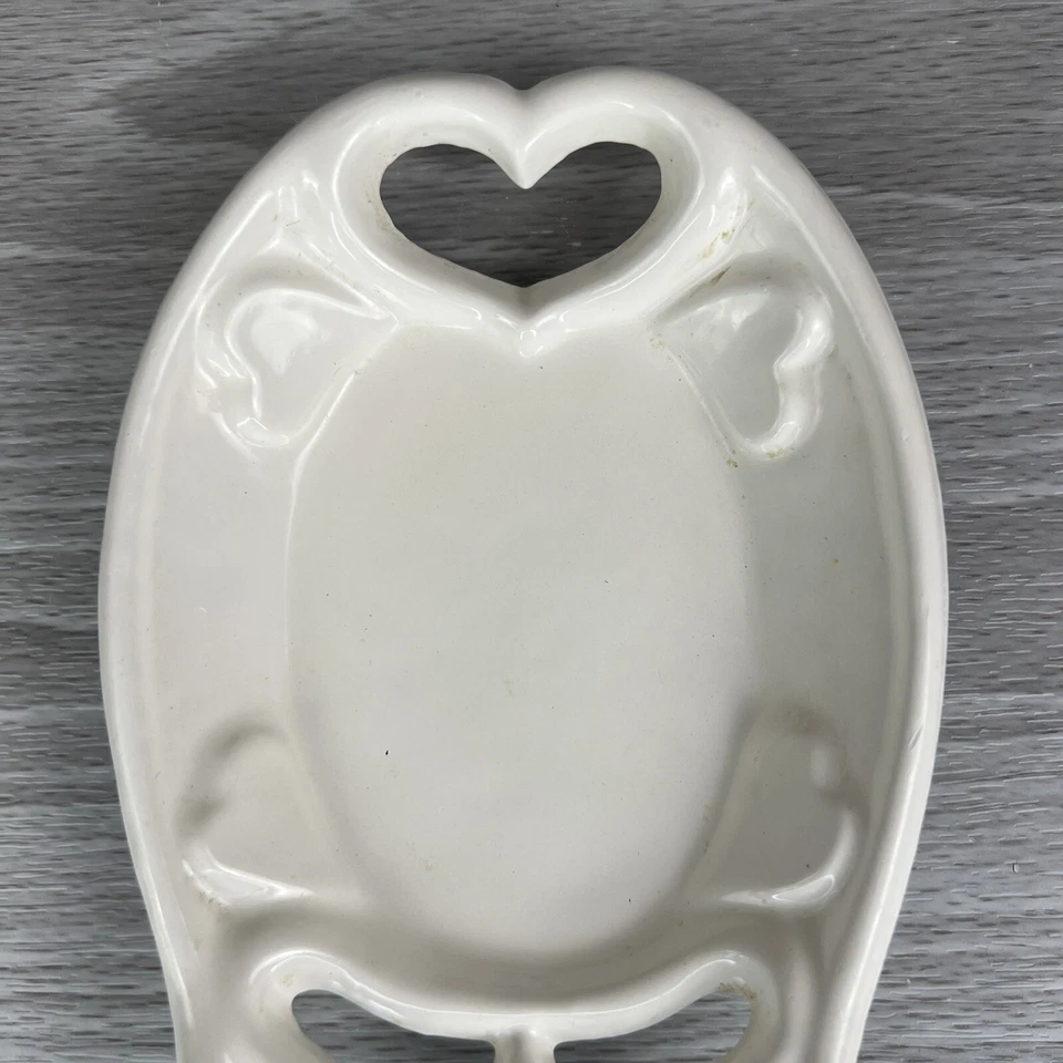 Vtg Cast Iron Spoon Rest Old Dutch International 2000 Hearts Farm Home Decor - Image 2 of 4