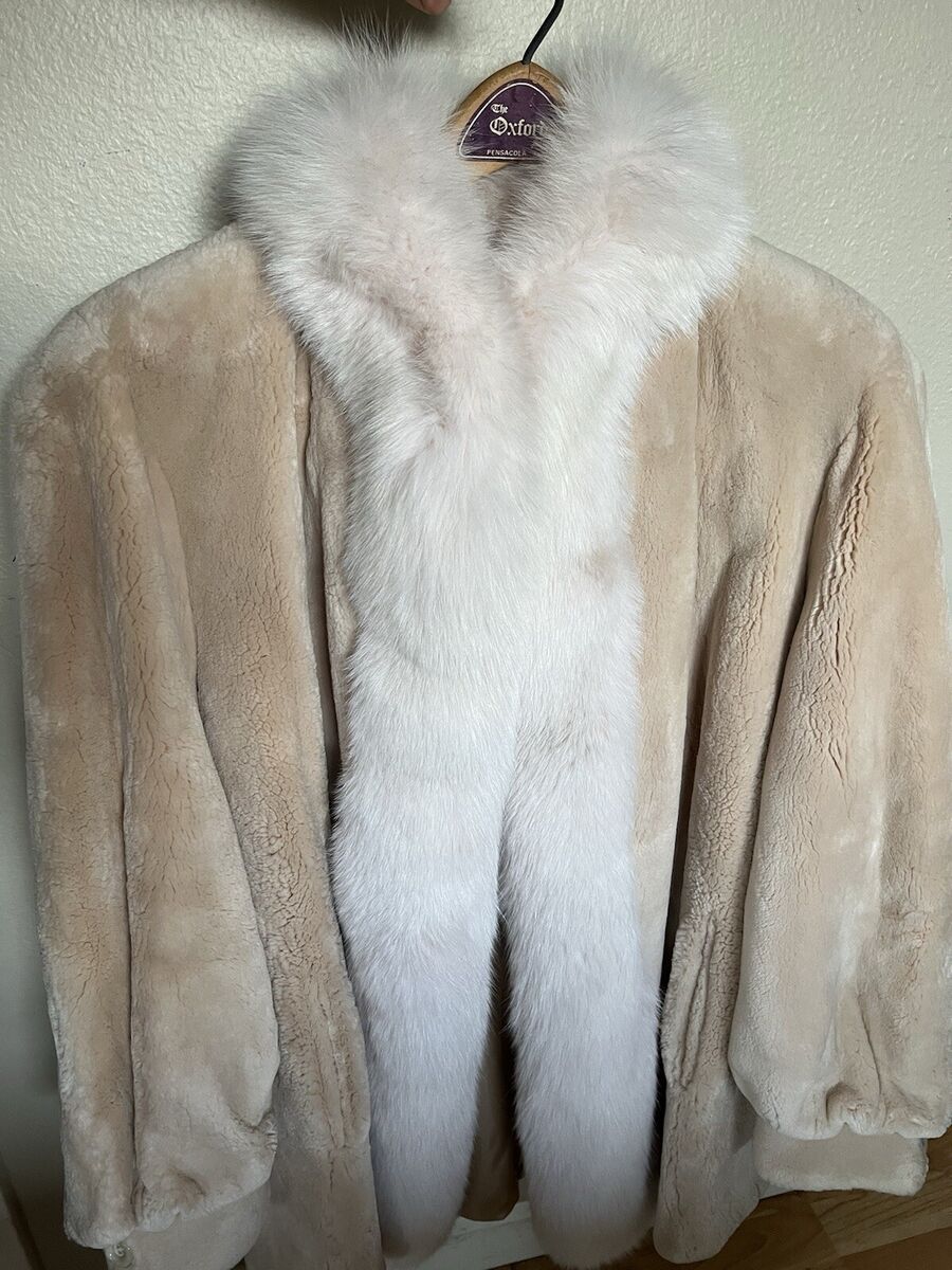 Vintage Geoffrey Beene Pearl Chinchilla & White Fox Genuine Vintage Geoffrey Beene Pearl Chinchilla & White Fox Genuine