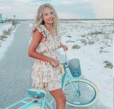 Love The Label Ines Floral Tiered Ruffle Mini Dress Size Medium