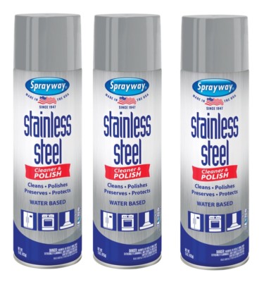 3 Cans ~ SW148R Sprayway Stainless Steel Metal Pro Cleaner & Polish MultiUse15oz