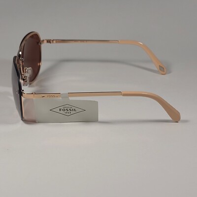 Fossil FW157 Rimless Pilot Sunglasses Gold Frame With Brown  display picture 1
