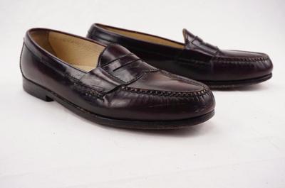COLE HAAN Pinch Penny Loafers Burgundy Glossy Leather Mens 8 | eBay
