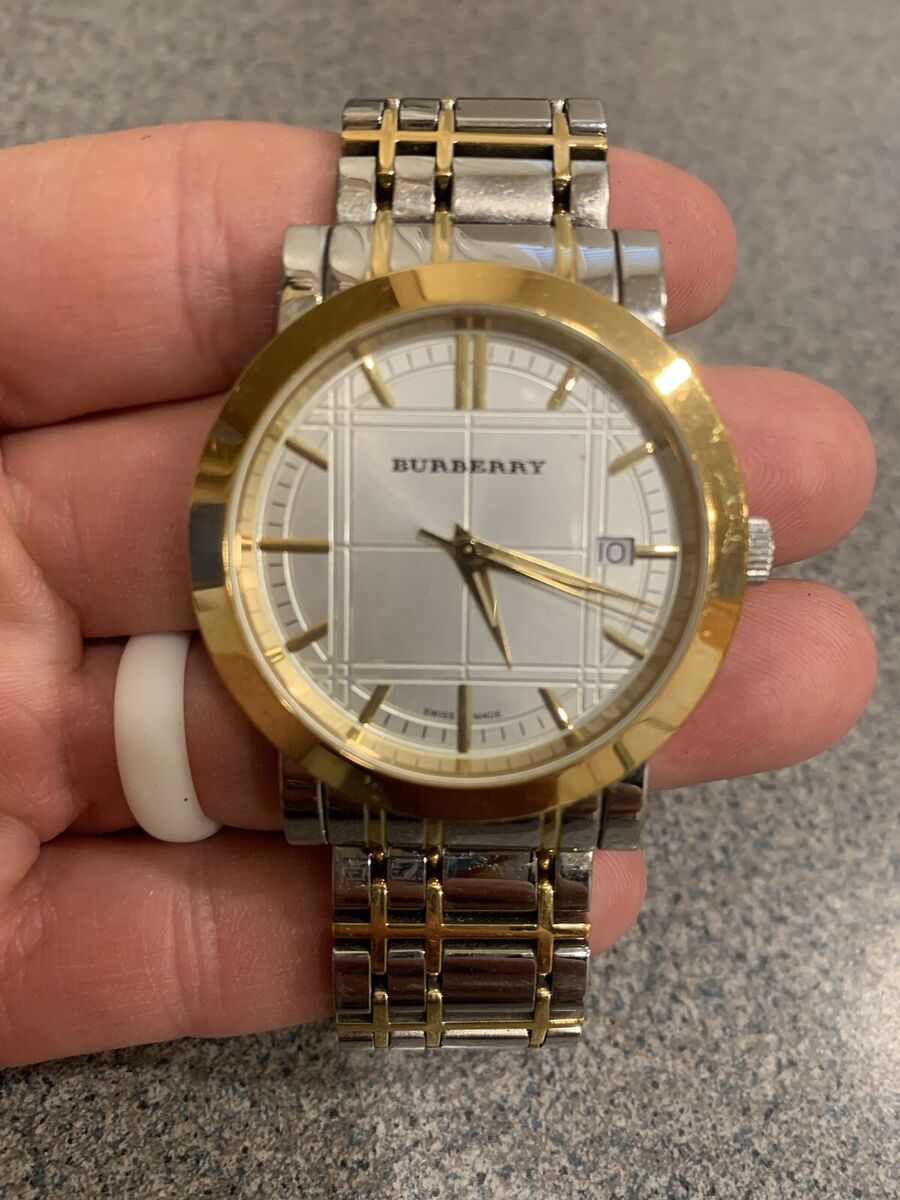 Burberry BU1358 Two-Tone Stainless Steel Swiss Made Calendar Burberry BU1358 Two-Tone Stainless Steel Swiss Made Calendar