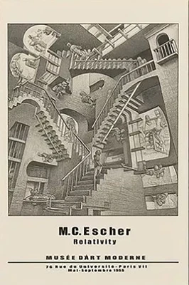 M.C.Escher Relativity Vintage Print on Canvas Unframed 30x40cm - Image 1 of 4