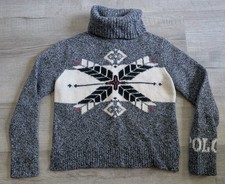 Polo Ralph Lauren Wool Cashmere Turtleneck Spellout Boys Sz Medium READ