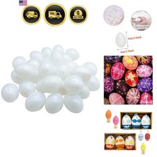 30 Pack White Plastic Eggs, Fake Easter Egg, Artificial Chicken for DIY Craft...