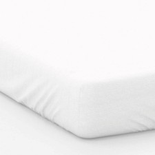 Image of Belledorm Hotel Cotton Percale Fitted Sheet White Single 200TC 12 Inch Deep Yarn