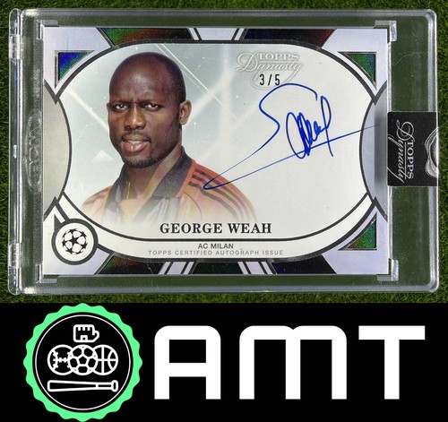 George Weah 2024-25 Topps Dynasty UEFA CC Black 3/5 Auto AC Milan #DAL-GW2