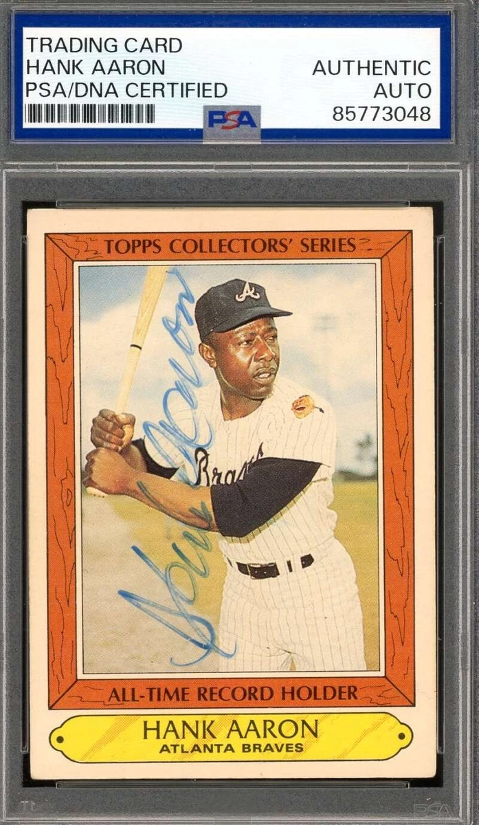 Topps Hank Aaron Autographed Baseball Sports Trading Cards for