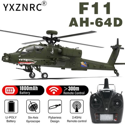 YXZNRC F11 AH-64D Apache RC Helicopter 6-Axis Gyro 2.4G 6CH 3D 1:32 Aircraft