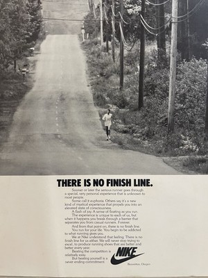 Nike Ad              There Is No Finish Line.               Rare Black and White