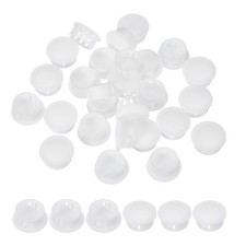 19 mm/3/4" Plastic Hole Plugs, 50 Pack Round Plug Snap in Hole, White