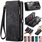 For Samsung Galaxy A56 A54 A36 A16 5G Removable Zipper Leather Wallet Phone Case