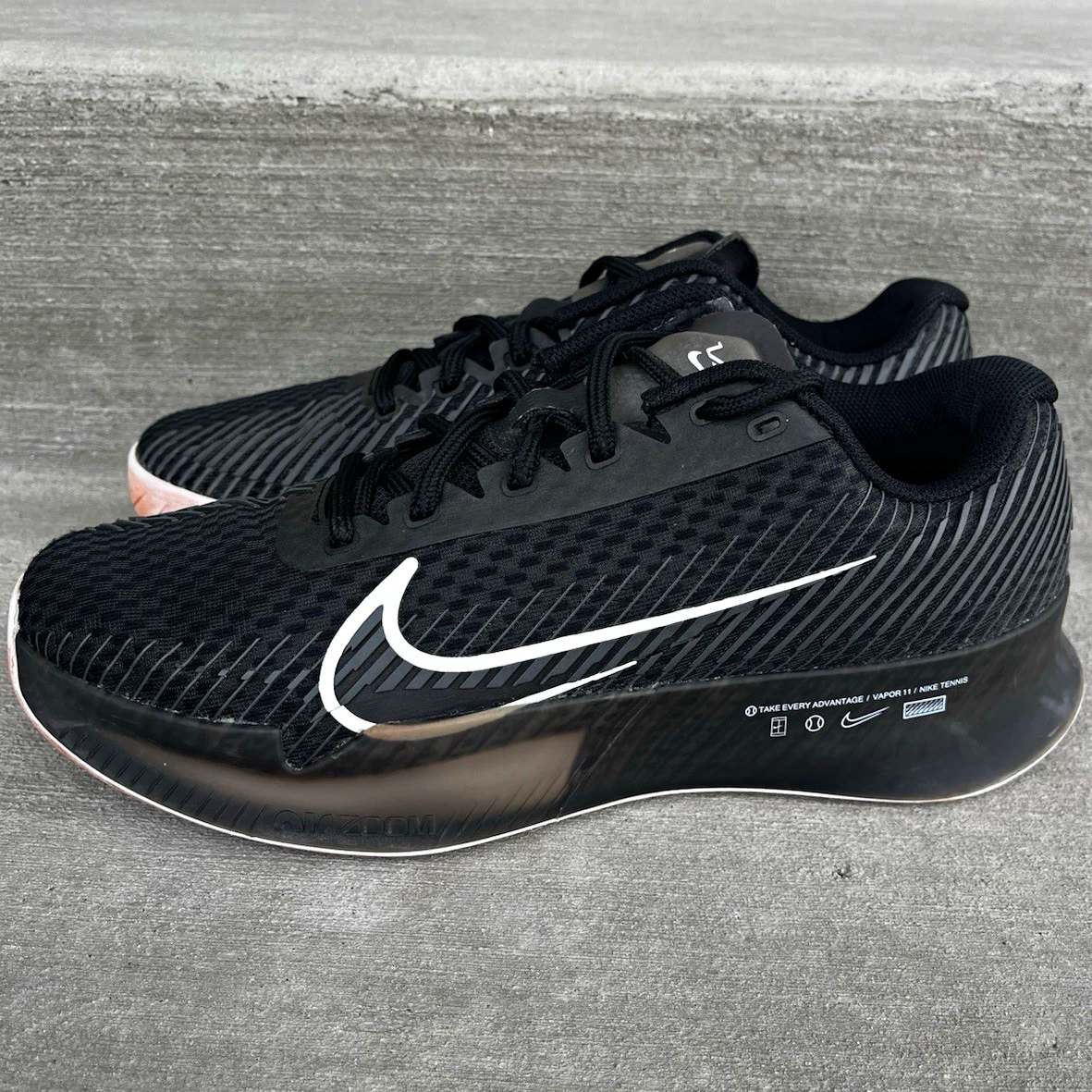 NikeCourt Air Zoom Vapor 11 HC Black White W for sale | eBay