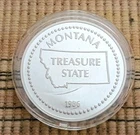 1986 JM Montana Big Sky 1 oz .999 Fine Silver Round-Dents on both sides