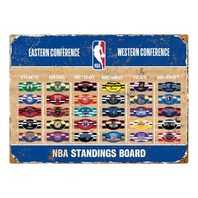 NBA Magnetic Standings Board w/ 30 Team Magnets - Vintage Steel 18.5''x13.5''