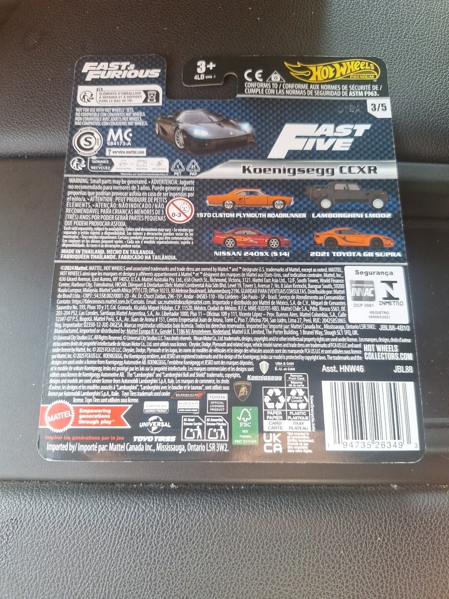 Hot Wheels Premium Fast & Furious Koenigsegg CCXR 2025 - 1:64, Die-cast, Multicolore (neuf, Main 2025)