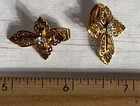 14K Gold Plated; Cross; Clip On Earrings; Clear Stone; 5.1 Grams — photo 1