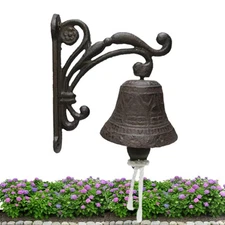 Retro Cast Iron Dinner Bell Simple Wall Mount Metal Door Bell Home Garden Porch 