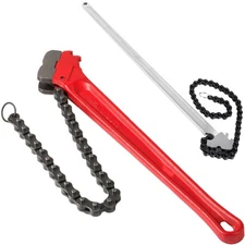 Pipe Wrench Ratchet Chain Wrench 18" 24" 36" Handle 18-1/2" to 30" Chain