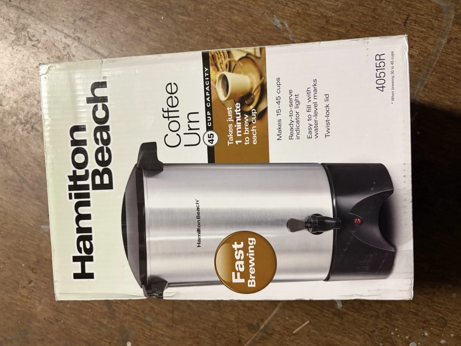 Hamilton Beach Coffee Urn 45 Cups Stainless Steel - 40515R - New
Opens in a new window or tab