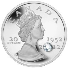 2012 $20 The Queen s Diamond Jubilee Pure Silver Coin 1 oz Box & COA RCM